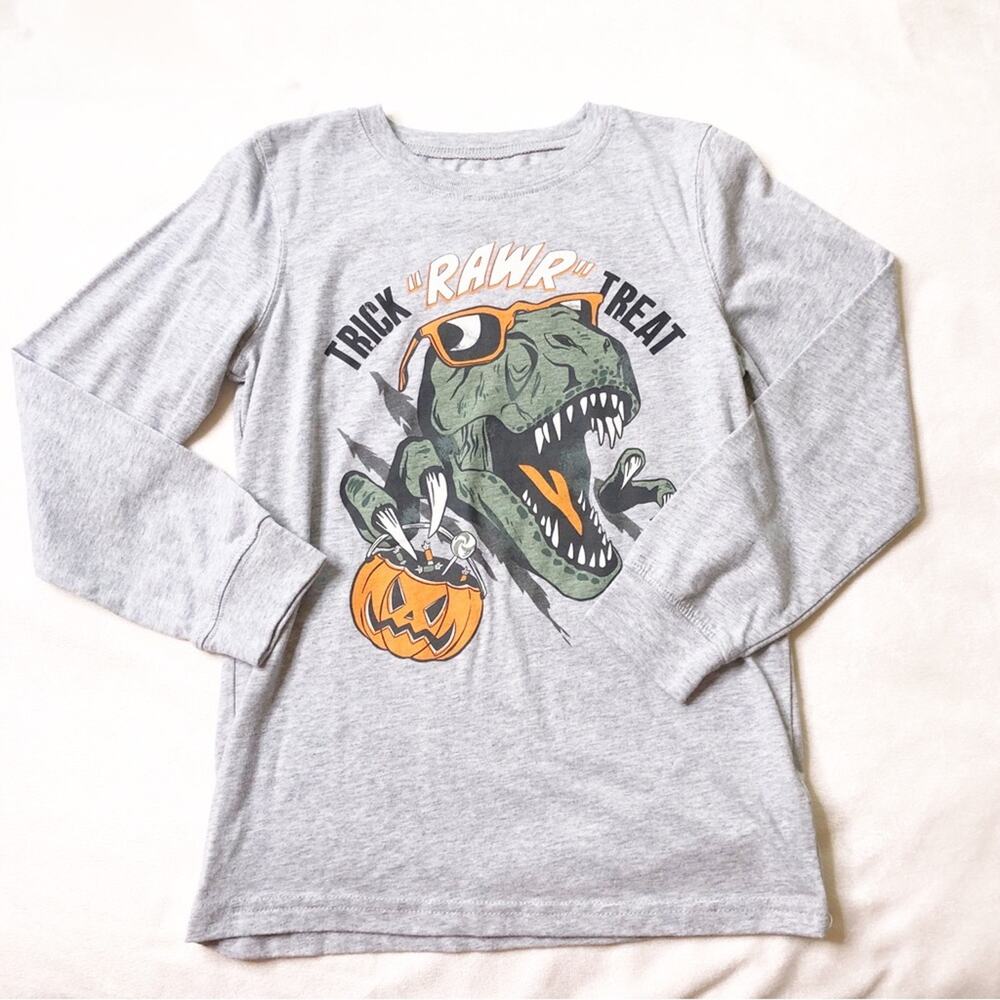 Carters Halloween dinosaur graphic long sleeve tee shirt size 8 / 8A